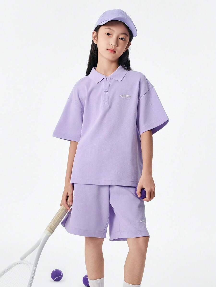 Balabala 儿童短袖套装两件套中大童男童女童简约休闲夏装