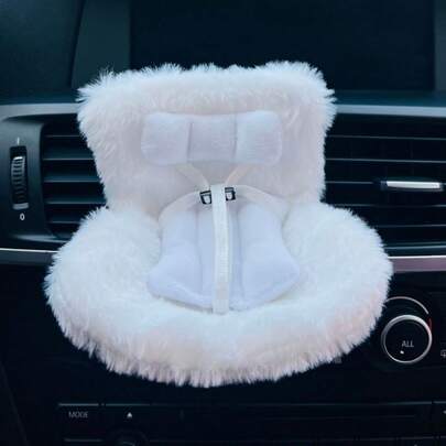 Soft Plush Cushion Car Seat For Dolls, With Air Vent Clip, Cute And Practical, Ideal Car Decor For Fans And Doll Collectors