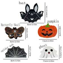1/2/5pcs Halloween Hair Clips, Suitable For Women & Girls, Pumpkin, Spider Web, Bat, Acrylic Clips, Banana Clips, Non-Slip Halloween Hair Accessories