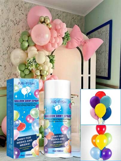 JUE FISH Ballongljusmedel/ballongglitterspray kan effektivt förbättra ballongens ytliga ljusstyrka, göra ballongen mer glänsande och bländande, och få ballongens ytstruktur och lyster att bestå för evigt utan oxidation. Juldekorationer, bröllopsaccessoarer, födelsedagsfester, familjefester, karnevaler, vårfestivaler och annan dekoration med flera scener, ballongspray. Nya och gamla modeller levereras slumpmässigt.