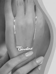 1pc Gold Rose Gold Custom Personalized 18K Gold Name Necklace, Custom Name Necklace, Personalized Jewelry For Her Personalized Gift, Custom Gift Mother's Day Gift For Family Birthday Gift Christmas Gift Valentine's Day Gift Gold,Rose Gold Stylish,Fall Fashion,Vintage,Unisex,Simple,Casual,Hipster,Goth,Punk Custom,Personalized,Unique Ideal Gifts For Her Her,Boyfriend,Girlfriend,Dad,Mom,Family,Friends,Pets,Son,Daughter,Grandparents For Anniversaries,For Valentine's Day,For Mother's Day,For Birthdays,For Graduation,For Father's Day,For Weddings,For Daily Wear,For Party,For Prom,Black,Silver,Gold,Stylish,Colorful,Vintage,Simple,Unisex,Casual,Cuties,Custom,Personalized,Unique,Ideal Gifts For Him,Ideal Gifts For Her,Her,Boyfriend,Girlfriend,Dad,Mom,Family,Friends,For Anniversaries,For Birthdays,For Graduation,For Prom,For Party,Chic Autumn,Delicate Romance - Multicolor - View 20