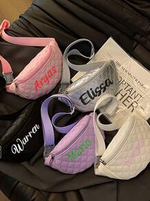 Embroidered Personalized PU Belt Bag,Toddler Youth Fanny Pack Cross Body,Custom Kids Bag, Custom Belt Bag, Kids Gift