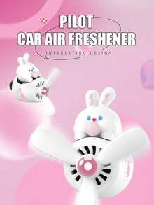 1 pieza Ambientador de coche con forma de hélice giratoria de conejo/panda/perro, difusor de aromaterapia con ventilador, colgante de aroma, decoración interior, regalo para conductoras en Pascua