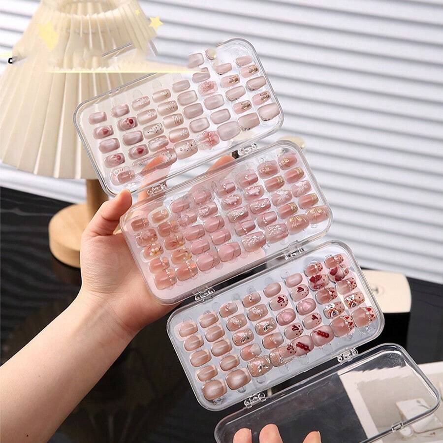 1 件 3 折透明美甲展示盒，指甲油收纳盒，女士防尘珠宝收纳盒收纳盒旅行必需品返校宿舍收纳秋季装饰