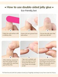 10Pcs/Pack European-American Style Almond-Shaped Nails, 3D Floral Tie Dye Design, Y2K & Ins , Handmade Delicate & Elegant Artificial Nails For Ladies & Girls Press On Nails Nail Supplies Nails - Pink - View 9