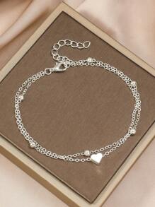 1 Peça Tornozeleira com Pingente em Forma de Coração e Símbolo do Infinito, Contas de Liga de Zinco Criativo com Tartaruga, Joias de Praia da Moda para Mulheres