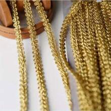 5米金色蕾丝边针织丝带布艺缝纫滚边适用于角色扮演服装手工配件DIY工艺品8毫米