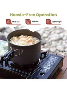 2100W High-Power Yet Featherlight Gas Stove - Fits In Backpack For Hiking/Camping - Black - View 2