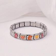 1PC Summer Casual Stainless Steel Bracelet, With Personalized Patterns Such As Pet Dogs And Beach Scenery, Suitable For Daily Wear