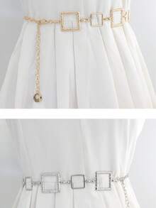 水鑽腰鍊金色金屬腰帶分層身體鏈水晶肚皮鏈派對首飾女士和女孩 - 腰鏈 - 查看 8