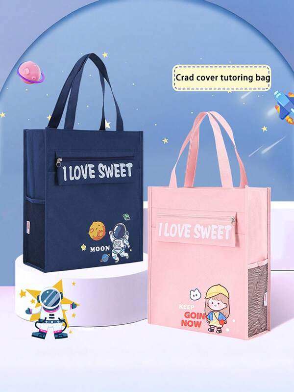 1 Stück Oxford Stoff Schultertasche, für Studenten, Nachhilfe, Kunstbedarf, Prüfungen, Schulmaterial, Rückkehr zur Schule