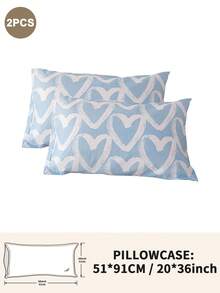 1pc/2pcs/4pcs Polyester Heart Pattern Pillowcase (Pillow Insert Not Included), Soft & Comfortable, Suitable For All Seasons - Multicolor - View 38