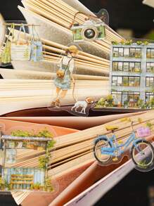 15 件 PET 复古 DIY 笔记本装饰贴纸，生活观察日记系列，适用于礼物、办公室、家庭、标记、标签、教室、娱乐玩具、学生计划器、创意复古卡片制作、DIY 装饰贴纸、用于学校用品、返校