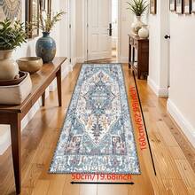 1 pieza Alfombra de silicona antideslizante con estampado floral del sudeste asiático, alfombra, tapete, impresión 3D rectangular, adecuado para sala de estar, dormitorio, pasillo, baño, lavandería - Alfombra de poliéster para decoración del hogar interior y exterior