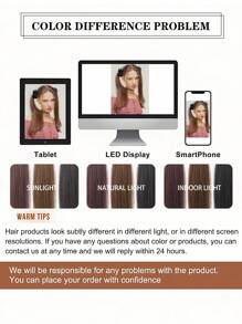 2 Packs Long Straight Ponytail Extensions With Elastic Band Versatile DIY Braided Ponytail For Women Girls Black Brown Synthetic Wig - Multicolor - View 8