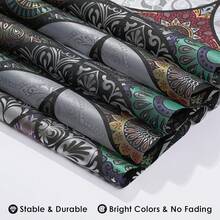 DKTIE Boho Stained Glass Look Window Privacy Film With Installation Tools, Decorative Frosted Glass Window Film Static Cling No Glue Removable, Black, 17 X 78