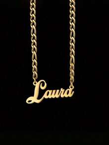 1 件个性化镌刻姓名项链和手链套装，不锈钢镌刻姓名日期手链定制纪念日期项链情侣首饰，贴心母亲节感恩节复活节情人节回归 - 彩色 - 查看 6