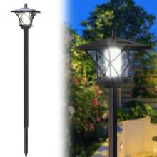 59 英寸太阳能灯柱灯户外 150 厘米太阳能复古路灯适用于花园、草坪、小路、车道、前门/后门（44 厘米/150 厘米）