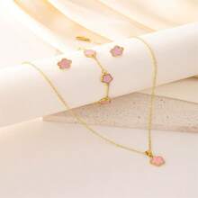 1pc Fashion Chinese Style Gold Plated Lily Drop Earrings, Luxury Gift For Wife/Girlfriend