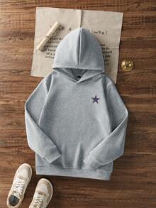 Tween Girl Floral Print Thermal Lined Hoodie Sweatshirt, Autumn