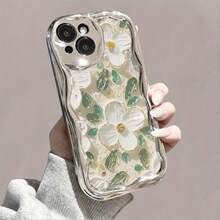 Funda para teléfono 1 pieza de TPU diseñado para teléfono con ondas galvanizadas, evita el desgaste, disipación de calor transpirable y a prueba de polvo, adecuado 11, 12, 13, 14, 15, 16 Plus Pro Promax XSMAX X/XS - Blanco - Ver 4