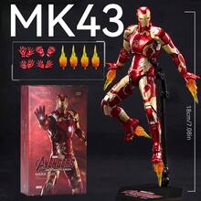 漫威钢铁侠系列 MK43 约7英寸可动人偶，创意桌面摆件，适合成人，可用作房间装饰礼品 - MK43 - 查看 9