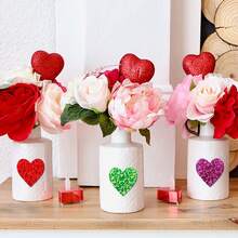 500张全息激光爱心涂鸦贴纸，1英寸彩虹全息爱心形状，适合日常使用、节日、派对、婚礼装饰、情人节、信封礼物DIY包装装饰、教师奖励、PVC贴纸、学习用品、返校剪贴簿用品、趣味贴纸、笔记本电脑贴纸、Kindle手机贴纸 - 彩色 - 查看 5