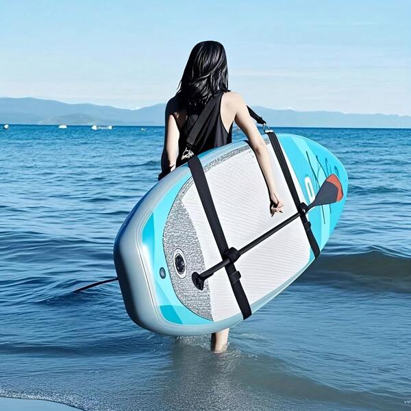 1 pieza Correa ajustable negra para tabla de surf y de remo, correa de transporte resistente multipropósito para hombro y muñeca para un transporte seguro, para la playa y deportes acuáticos, diseño elegante y resistente