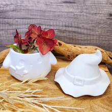 DIY Crystal Epoxy Resin Ghost Halloween Hat Storage Box Container With Lid, Mirror Silicone Mold