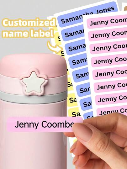 1-192pcs Transparent Waterproof Vinyl Name Labels - Customizable Cute Stickers, Suitable For Children's School Supplies/College Dorm Organization/Sports Gear, Reusable Iron-Free Identity Labels For Lunch Boxes/Water Bottles/Gym Bags, Essential For Daycare/Nursery, Baby Shower Gift Set