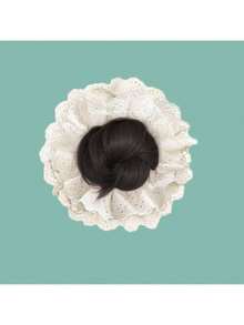 Gumka do włosów z koronką, wielofunkcyjna maszyna do robienia koronkowych koków, urządzenie do robienia koków ze sztucznych kwiatów, puszysta gumka do włosów w kształcie słodkiego pączka, utrwalacz i koloryzacja przedłużek do koków, gumka do włosów z damskimi akcesoriami, jednokolorowa, boho, królewska, imprezowa, urocza, poliestrowa, gumka do włosów, gumki do włosów