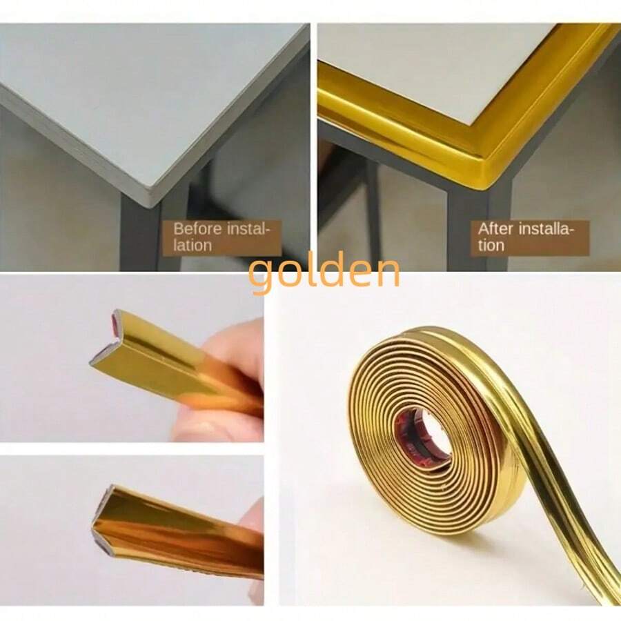 1条3米/118.11英寸自粘填缝条，PVC装饰胶带，室内装饰条，墙贴，角条，家居装饰，花园用即撕即贴海报