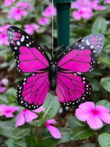 6pcs Simulated Solar Colorful Butterfly Garden Decoration Stakes, Outdoor Decorative Ground Plugs, Solar-Powered, Energy-Saving And , Battery-Free, Can Be Powered By No. 7 Batteries, Electric Hummingbird Decoration, Suitable For Landscape Decoration Of Gardens, Terraces, Manors, And Flower Beds