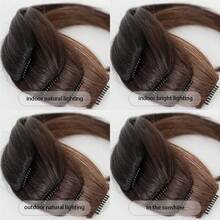 Synthetic False Bangs Hair Extensions Clip In Eight-Character Bangs Part French Natural Fake Fringe Hair Piece For Women Side Bangs Fake Hair