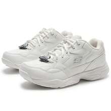 Skechers Giày thể thao nữ thoải mái có đệm, giày du lịch ngoài trời buộc dây dòng WORK dành cho nữ, 76555-WHT - trắng - Xem 9