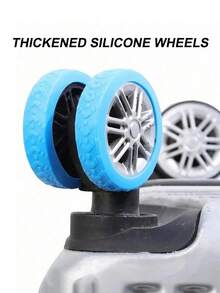 12Pcs Thicken Texture Silicone Wheels Protector For Luggage Reduce Noise Travel Luggage Wheels Cover Luggage Accessories Travel Essentials Travel Accessories Vacation Summer Holiday Back To School Bag For School School Accessories School Stuff - Multicolor - View 8