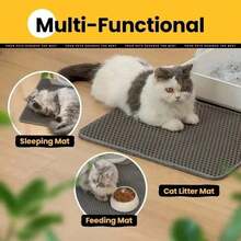 1片防水猫砂垫，双层EVA材质，无异味大网格，防尿，易于清理，猫咪用品 - 彩色 - 查看 4