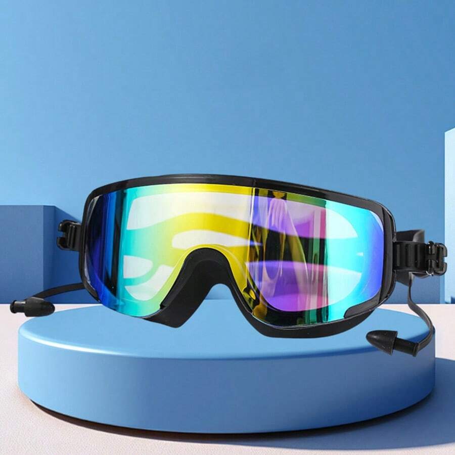 Swim Goggles, Frameless Wide-Angle Swim Goggles, Anti-Fog Anti-UV Waterproof Adult Unisex - Multicolor - View 1