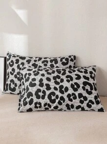 1pc/2pcs/4pcs Black And White Heart Pattern Pillow Cover Set (Pillow Inner Not Included), Soft & Comfortable, Suitable For All Seasons