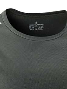 男士无袖速干T恤，篮球训练健身背心，夏季 - 深灰色 - 查看 4