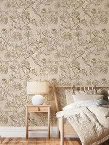 SUPSTICKER 3 件复古花卉、水果和鸟类图案墙面装饰贴纸（无粘合剂，用户需要购买胶水），适用于墙壁、浴室、橱柜、房间壁纸墙纸墙贴房间装饰 - 彩色 - 查看 2