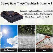 Malla multifuncional para nieve de alta densidad y transpirable con rayas de colores, protección UV de alta densidad, a prueba de nieve, anticongelante, adecuada para terrazas, picnics, cocheras, jardines, balcones, pabellones de pasillos, playas, patios y techos, fácil de instalar, esquinas reforzadas, bordes duraderos y resistentes. - Negro - Ver 8