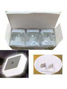 6个智能感应插电式小夜灯，LED方形氛围灯，婴儿房夜灯，节日装饰灯，适用于家居、墙壁、厨房、游戏室、派对、生日、婚礼、卧室、书房、浴室、毕业典礼、学校、餐厅、酒吧等场所。 - 美規A型插(110-127V) - 查看 12