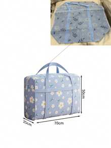 Verstärkter Quiltaufbewahrungssack mit großer Kapazität und Blumenmuster, wasserdicht, Haushalts-Umzugs-Organizer-Tasche für Kleidung, Bettwäsche, Gepäck