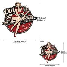 Pegatinas con diseño vintage "Reparación de vieja escuela" para transferencia de calor, parches de planchar para camisas, mochilas, gorras y antifaces, diseño de moda clásico para mujeres, pegatina de ropa fácil de aplicar