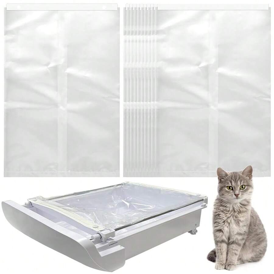 Cat Litter Bags Compatible With Petsnowy Snow+ Cat Litter Box, 90 Pcs Self-Locking Waste Drawer Liners - Multicolor - View 1