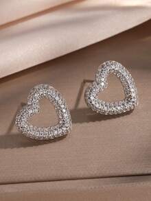 2pcs Minimalist Cubic Zironia Hoop Earrings, Suitable For Men's Daily Wear - Earrings - View 3