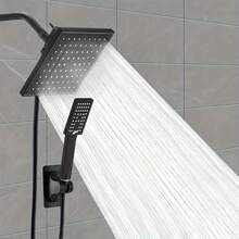 Matte Black Shower Set - Size 3 Without Extension Arm - Size 2 Without Any Bathroom Accessories - Black - View 9