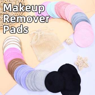 BATENG 5/10/20 piezas Almohadillas reutilizables para desmaquillante - Sábanas de limpieza facial natural, bamboo redondo, esponja exfoliante suave, espuma de desinfección profunda, herramientas de cuidado de la piel sin fragancia para hombres y mujeres, depilación rápida para todo tipo de piel, incluye bolsa lavable para lavandería y almacenamiento