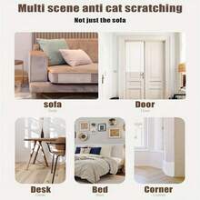 1 Roll Thick Clear Sofa Protective Film - Anti-Cat Scratch, Waterproof, Easy To Peel And Cut, No Residue Self-Adhesive, Suitable For Furniture, Walls, Marble Tables And Kitchen Countertops - Clear - View 11